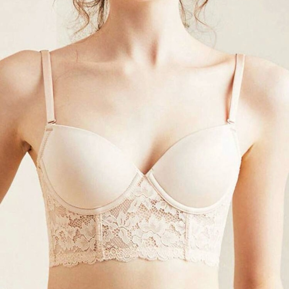 Sexy Lace Deep Plunge Backless Push up Bra